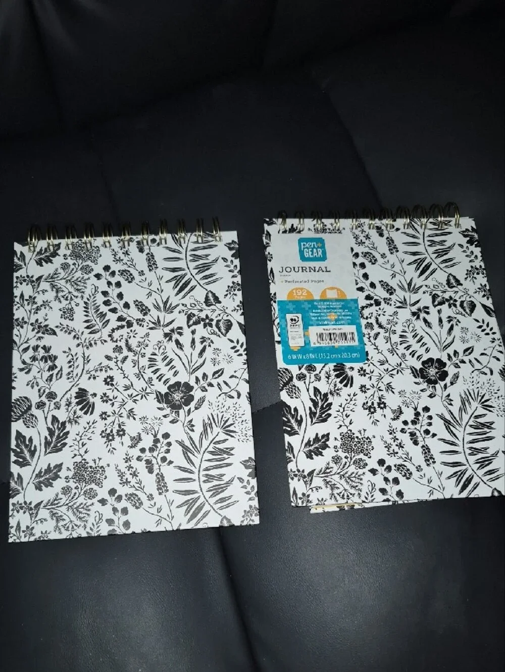Pen+Gear Floral Spiral Journal in Black and White